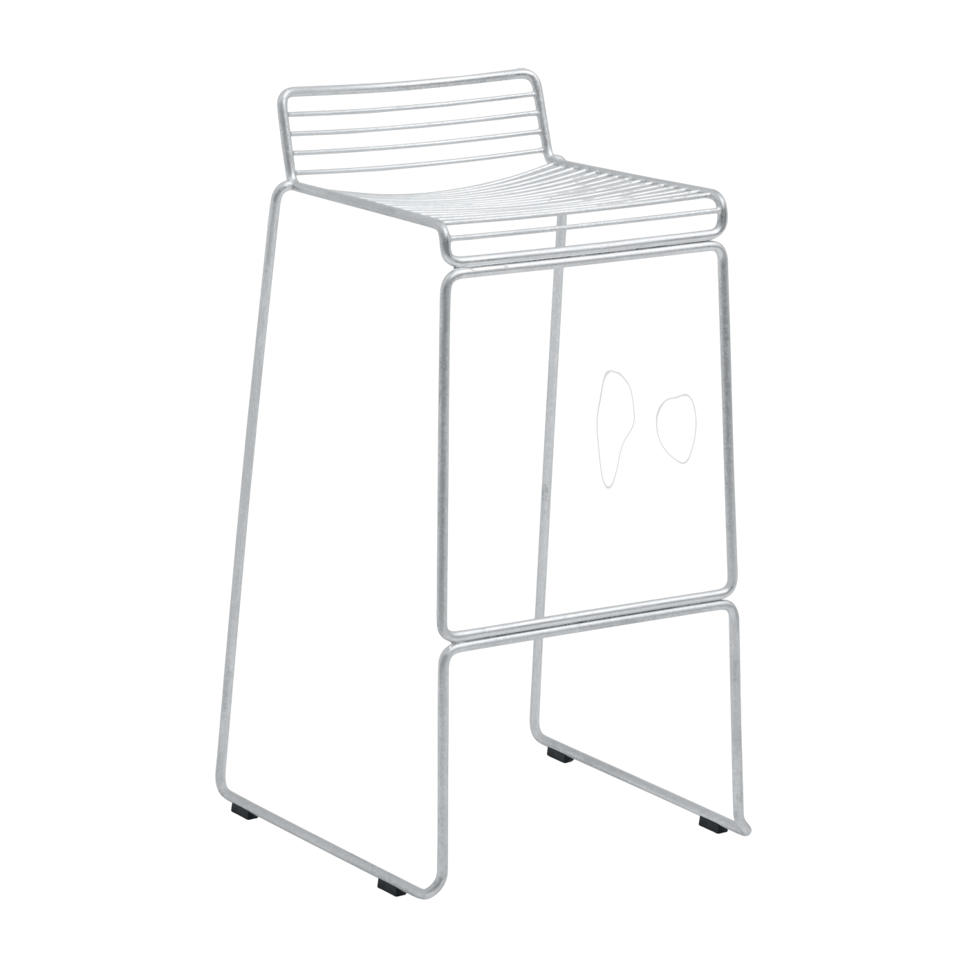 Hee 65cm chrome galvanized steel bar chair - Hay