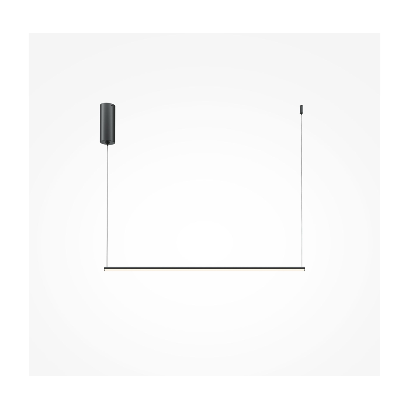 Suspension horizontale en aluminium noir 80cm Halo - Maytoni