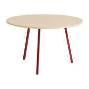 Table ronde en chêne et acier enduit rouge 120cm Loop Stand - Hay