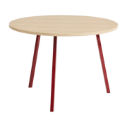 Mesa ronde de roble y acero revestido de rojo 105cm Loop Stand - Hay