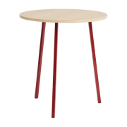 Tisch ronde aus Eiche und rot beschichtetem Stahl 90cm Loop Stand - -. Hay