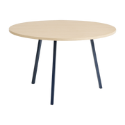 Table ronde en chêne et acier enduit bleu profond 120cm Loop Stand - Hay