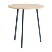 Table ronde en chêne et acier enduit bleu profond 90cm Loop Stand - Hay