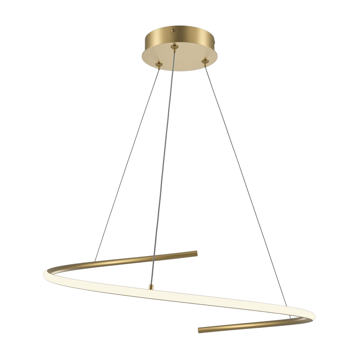 Colgante de aluminio dorado de 60 cm Curve - Maytoni