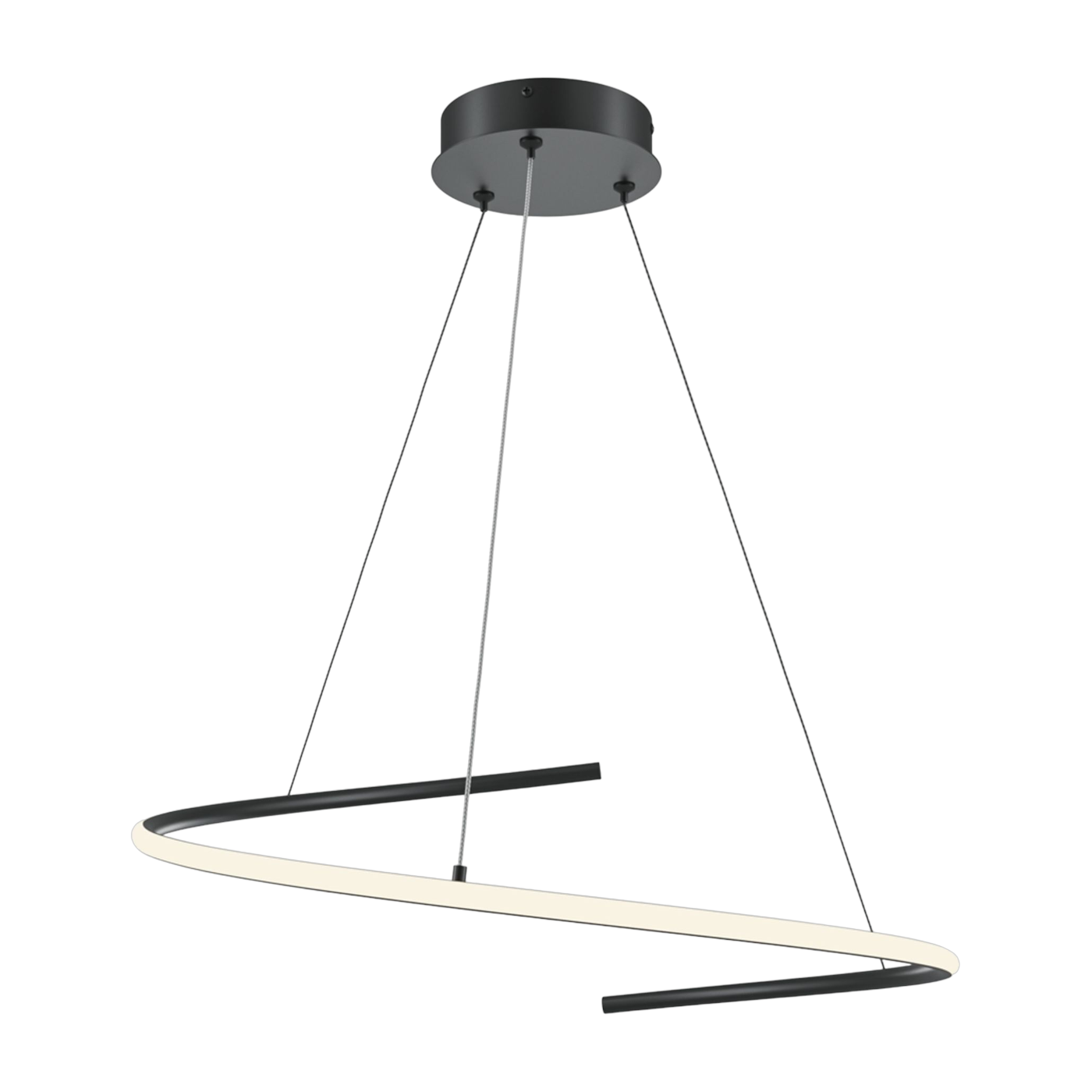 Colgante de aluminio negro 60cm Curve - Maytoni