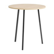 Table ronde in oak and black-coated steel 90cm Loop Stand - Hay