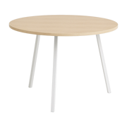Mesa ronde en roble y acero blanco 105cm Loop Stand - Hay