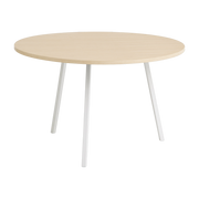 Table ronde en chêne et acier blanc 120cm Loop Stand - Hay