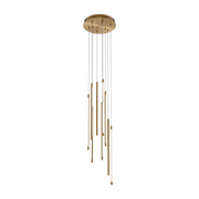 Suspension 9 pendants en aluminium doré 35cm Light stick - Maytoni