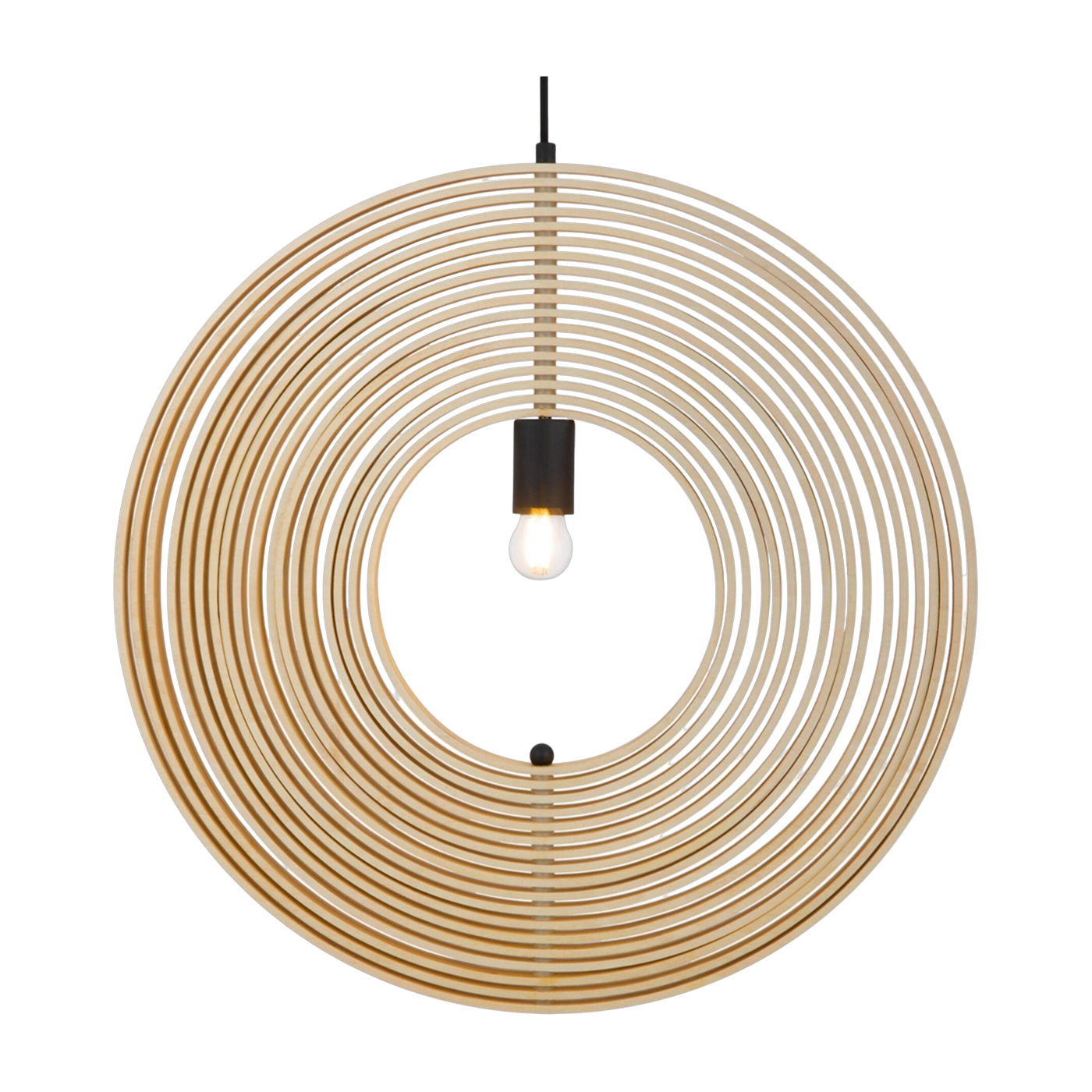 Pantalla de lámpara colgante modular de madera contrachapada y metal negro de 60 cm Roots - Maytoni