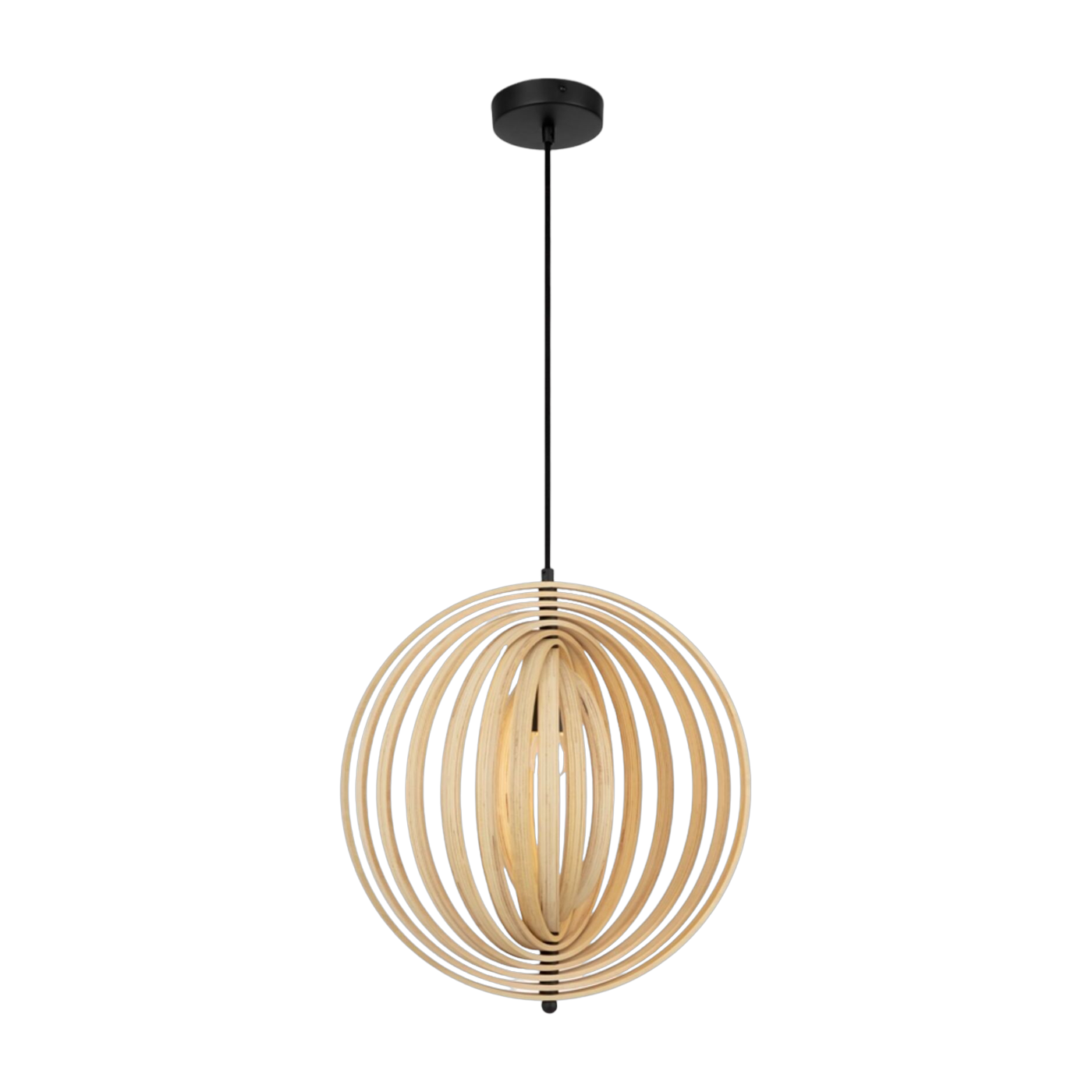 Pantalla de lámpara modular en contrachapado y metal negro 43cm Roots - Maytoni