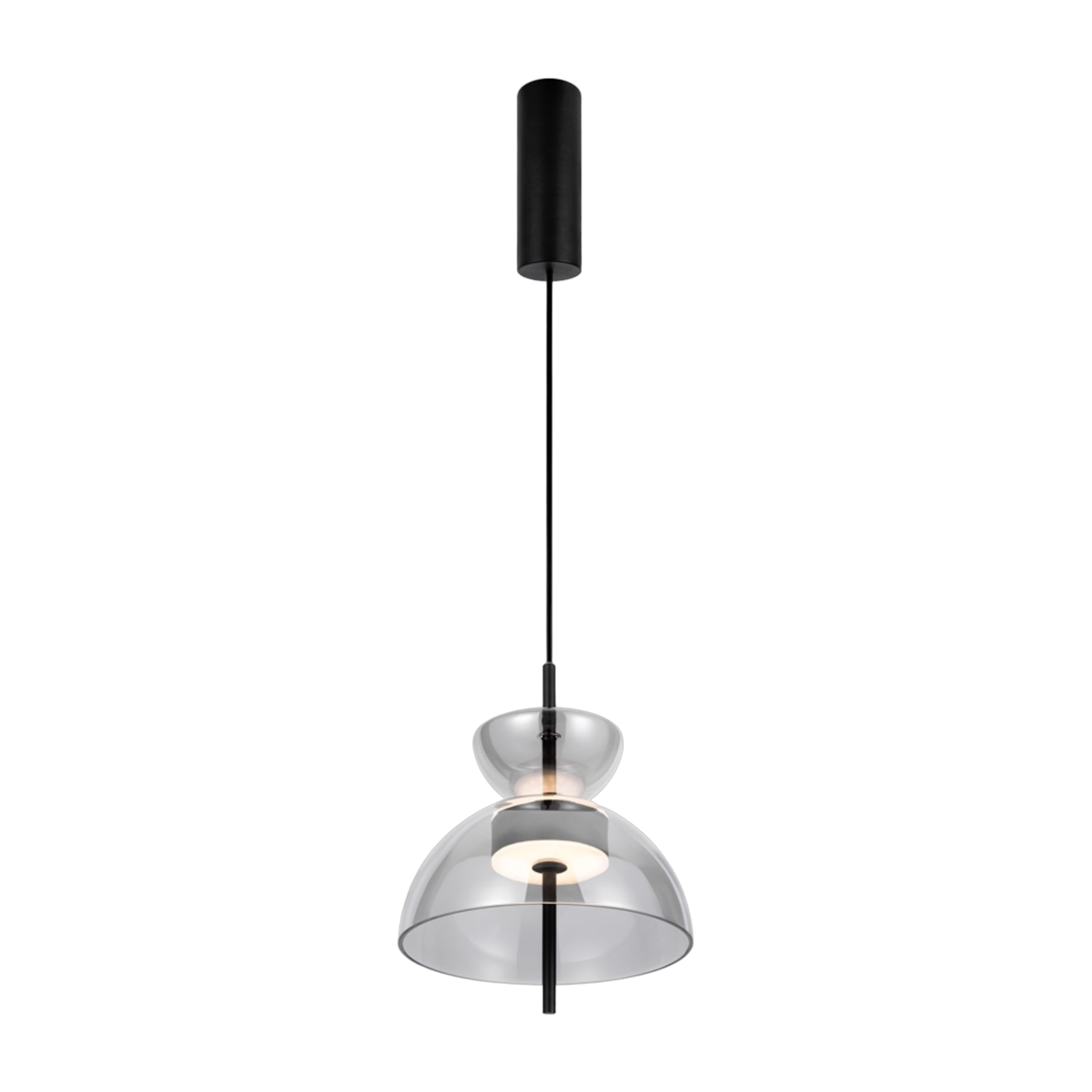 Lámpara colgante de cristal y metal negro 25cm Bangkok - Maytoni