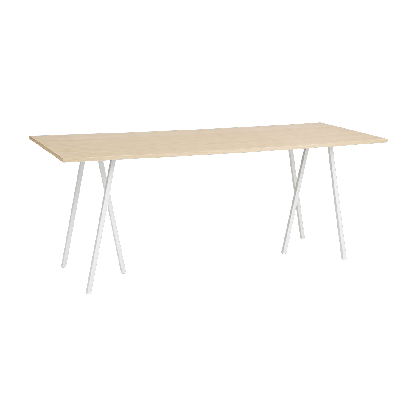 طاولة عالية من البلوط والفولاذ الأبيض 250 سم Loop Stand - Hay