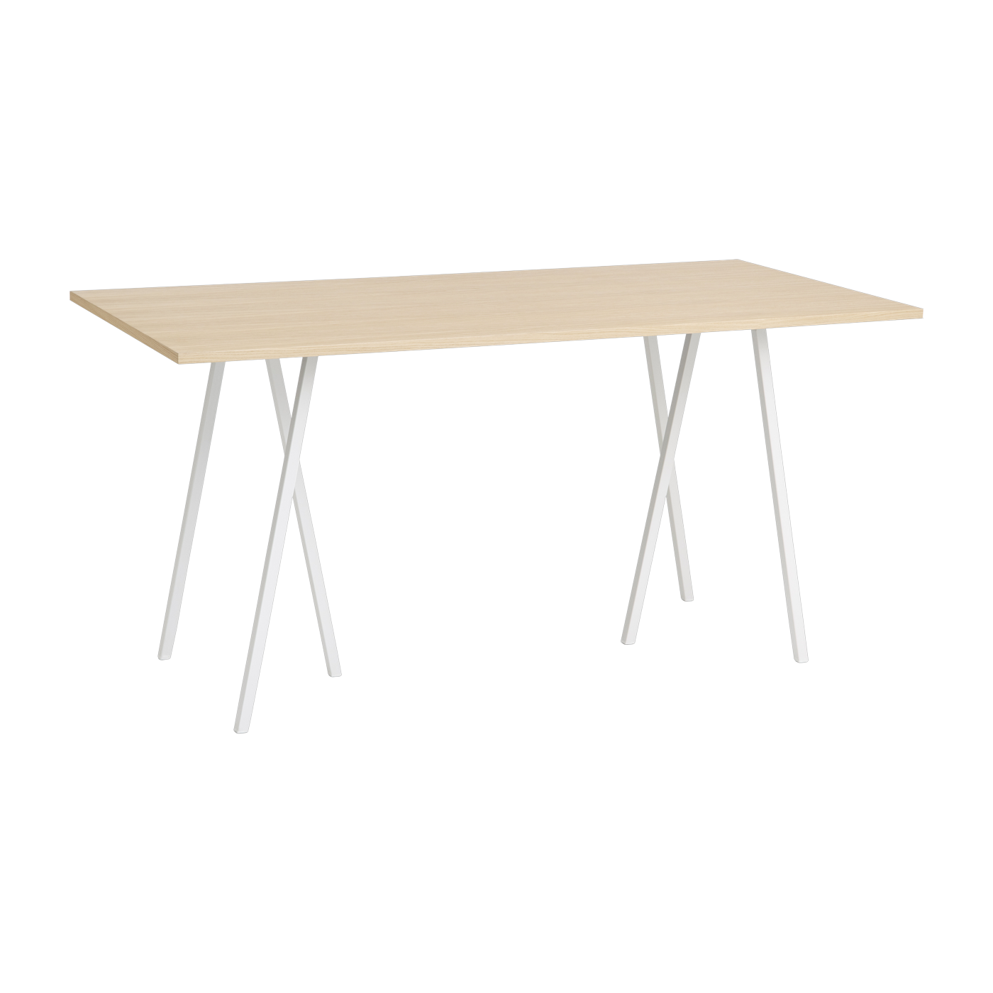 طاولة عالية من البلوط والفولاذ الأبيض 200 سم Loop Stand - Hay