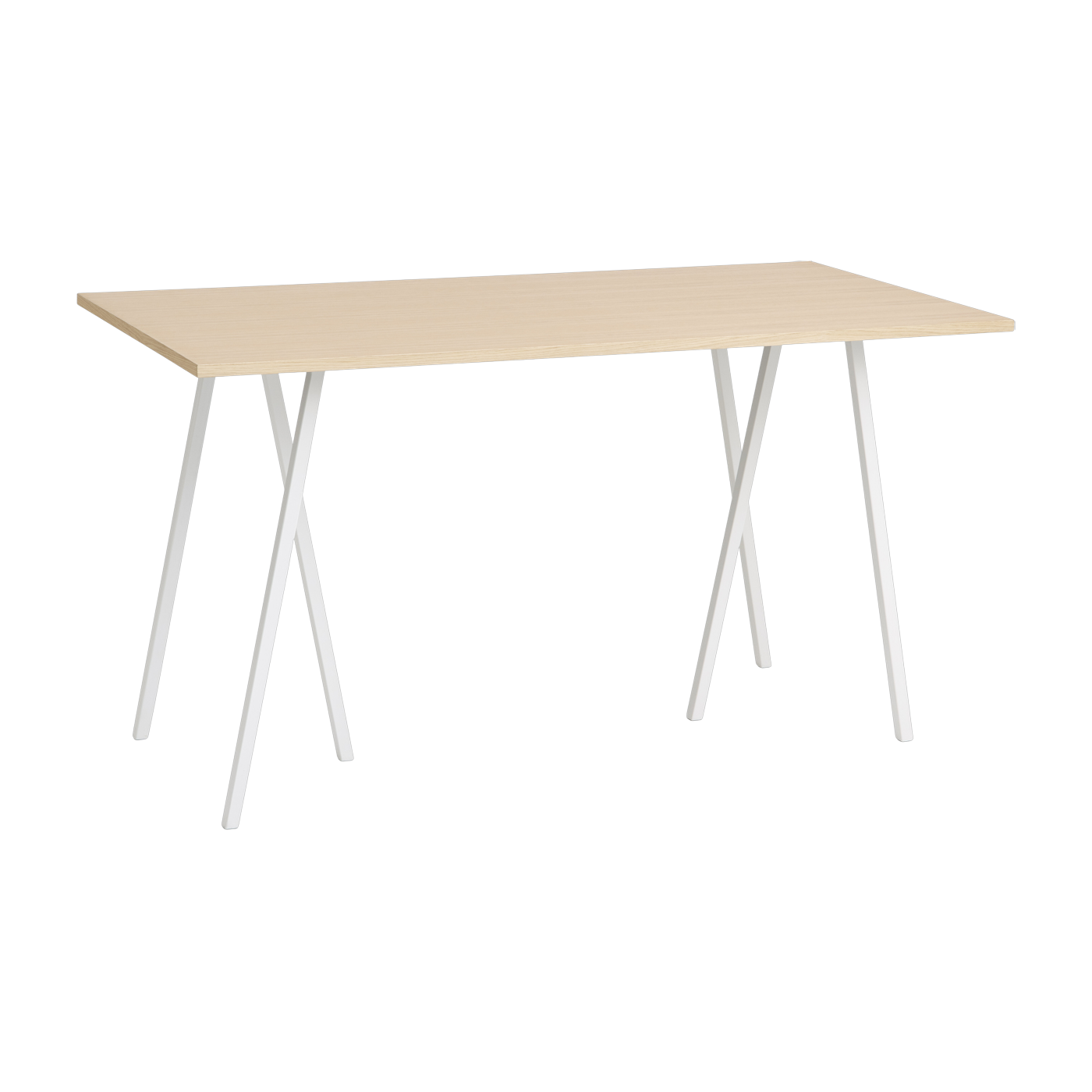طاولة عالية من البلوط والفولاذ الأبيض 180 سم Loop Stand - Hay