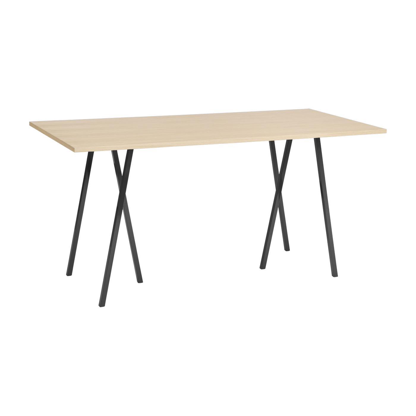 طاولة عالية من البلوط والفولاذ الأسود 200 سم Loop Stand - Hay