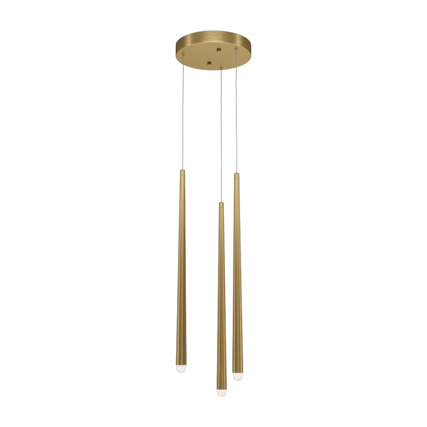 Colgante Cascade de 3 luces en aluminio chapado en oro, 110cm - Lighting Designer Maytoni
