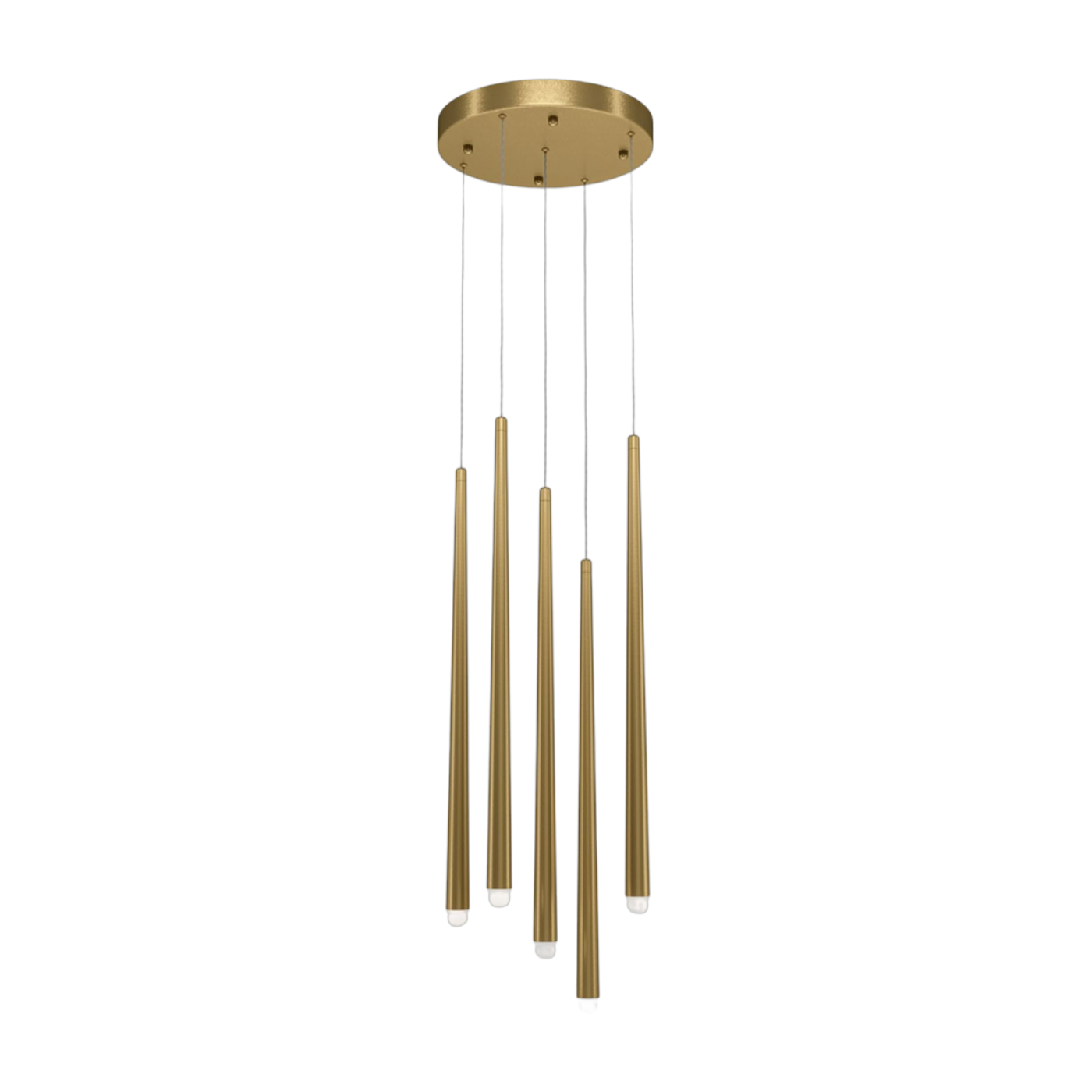 Cascade - Luminaria de suspensión 5 en aluminio chapado en oro, 110 cm Maytoni