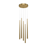Suspension 5 pendants en aluminium doré 110cm Cascade - Maytoni