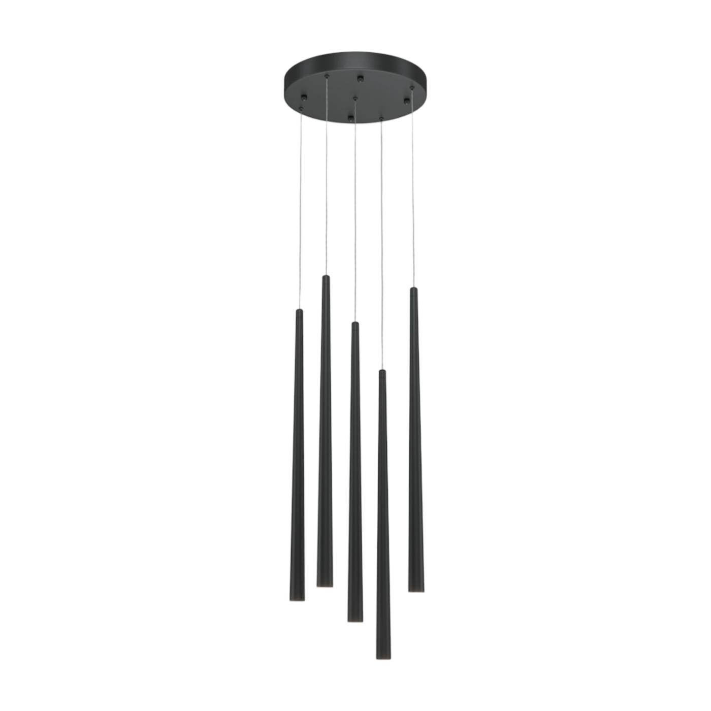 Cascade - 5 luminaria de suspensión en aluminio negro, 110cm Maytoni