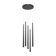 Suspension 5 pendants en aluminium noir 110cm Cascade - Maytoni