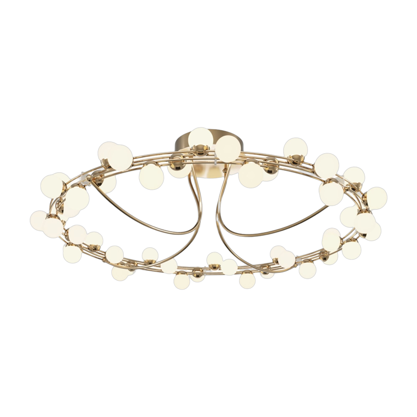 Lámpara de techo Tessara de 80 cm con marco de metal dorado y blanco mate - Maytoni
