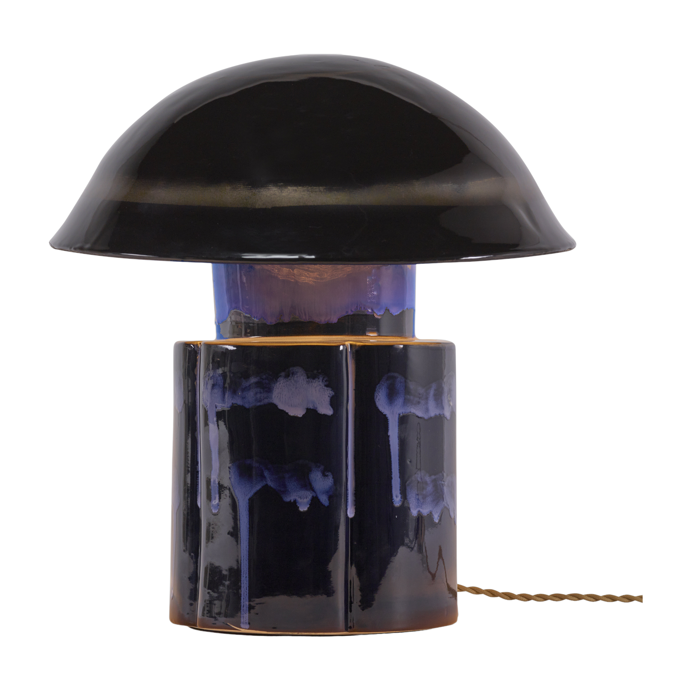 Tischlampe aus dunkelblauem, glasiertem Steinzeug 36, 5x40cm John - -. Serax
