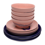 Set de vaisselle 12 pièces en grès bleu et rose Feast - Serax