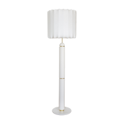 Lampadaire en métal laqué crème abat-jour canelé Guimauve - Cosin Paris