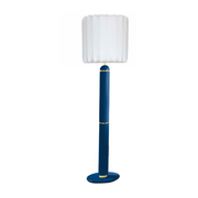 Night-blue lacquered metal floor lamp Guimauve canelé shade - Cosin Paris