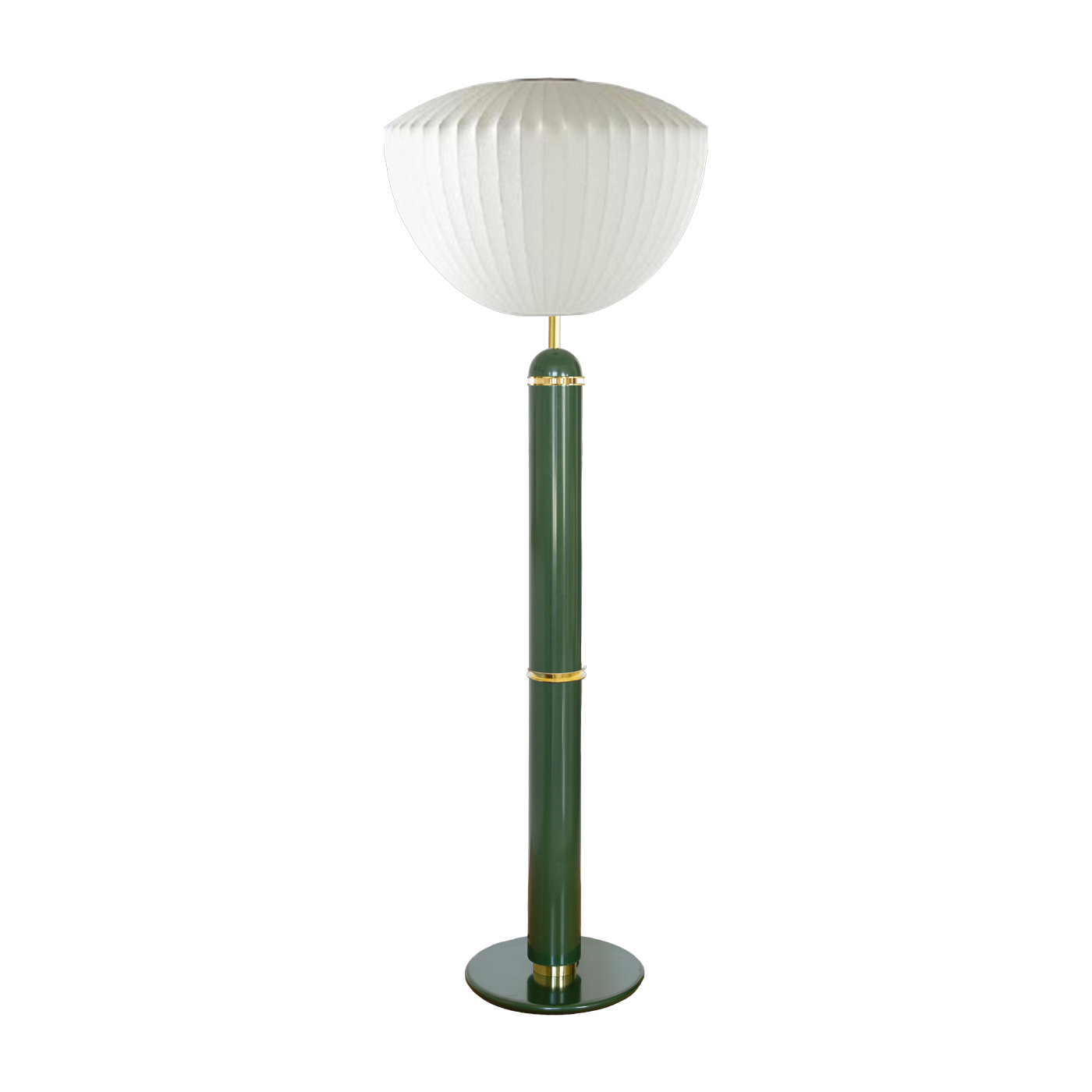 Stehlampe aus grün lackiertem Metall mit Apfelschirm Guimauve -. Cosin Paris