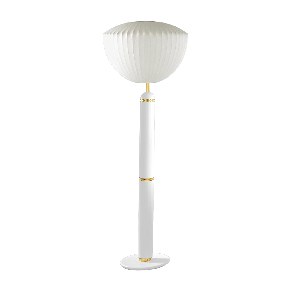 Stehlampe aus cremefarben lackiertem Metall mit Apfelschirm Guimauve -. Cosin Paris