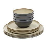 Set di 12 pezzi per la tavola in gres grigio nebbioso Terres de rêves - Serax