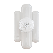 Madeleine cream ceramic wall sconce and speckled globe - Cosin Paris