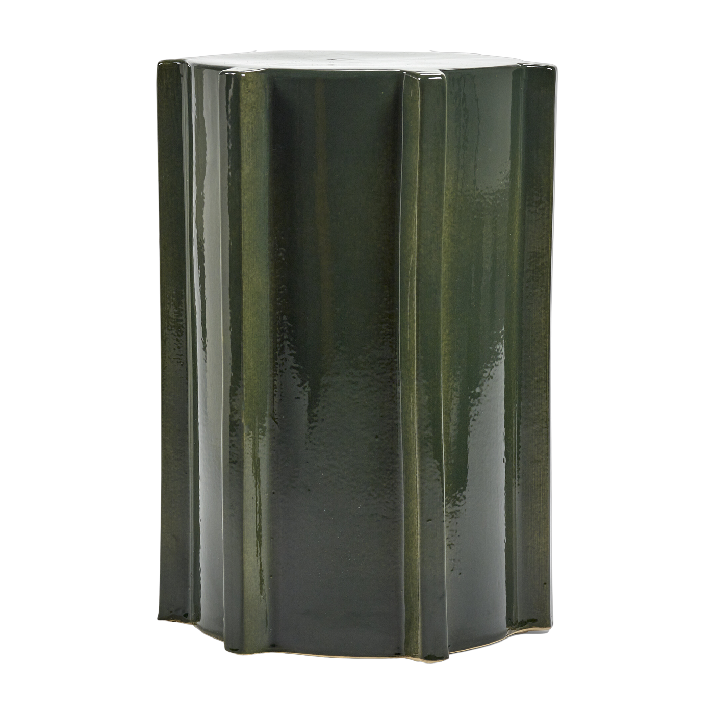 طاولة جانبية هندسية من الحجر الصيني المزجج باللون الأخضر الداكن 31,3x45,4 سم Pawn - Serax