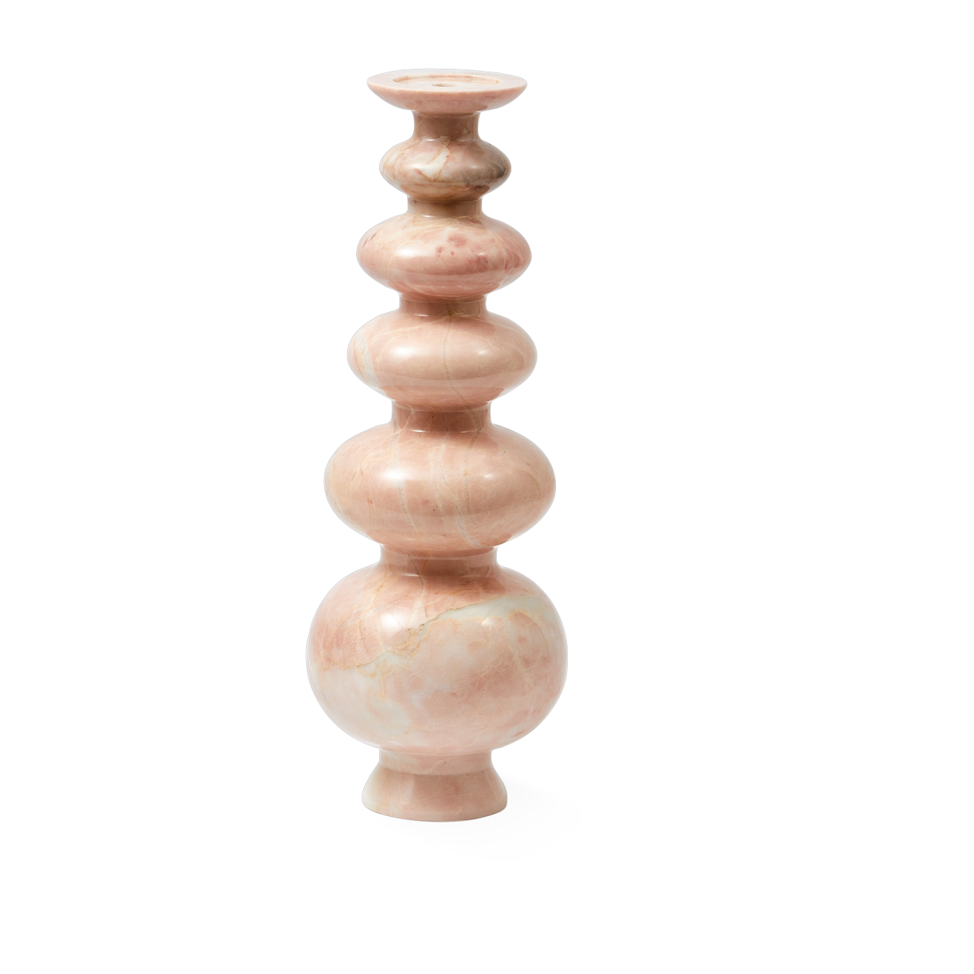 Heritage candlestick in pink marbre - Pols potten