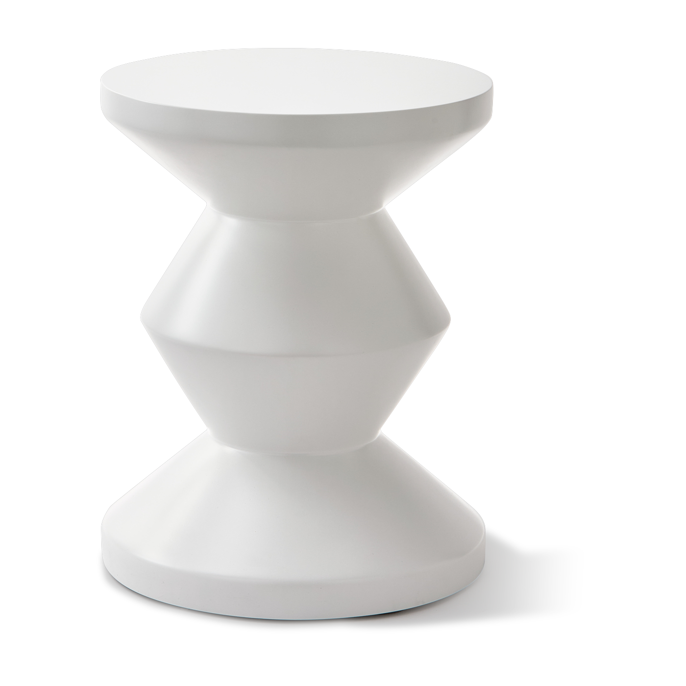 White fiberglass outdoor stool Zig Zag - Pols potten