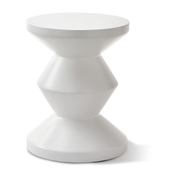 Taburete de exterior de fibra de vidrio blanco Zig Zag - Pols potten