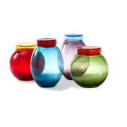 4 multicolor glass jars Caps and jars - Pols potten