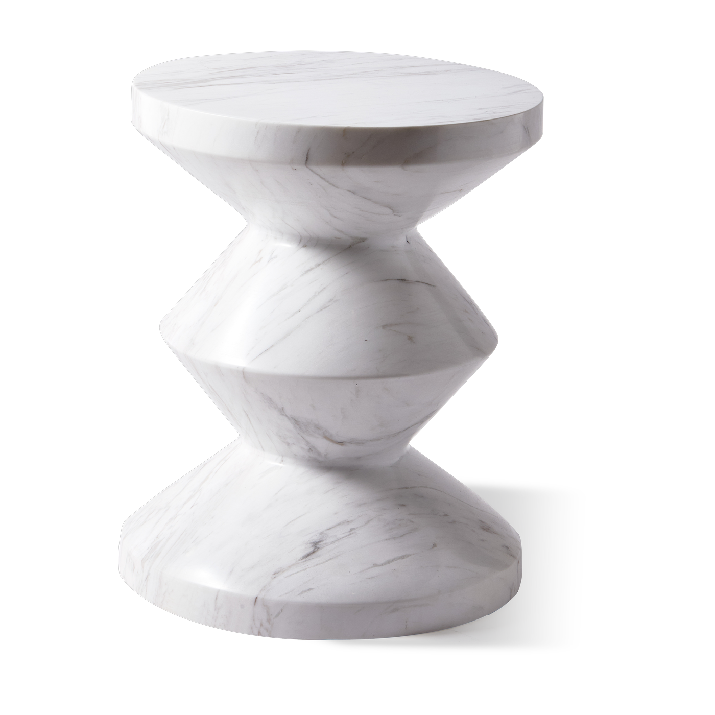 Stool in white marbre Zig Zag - Pols potten