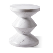 Stool in white marbre Zig Zag - Pols potten