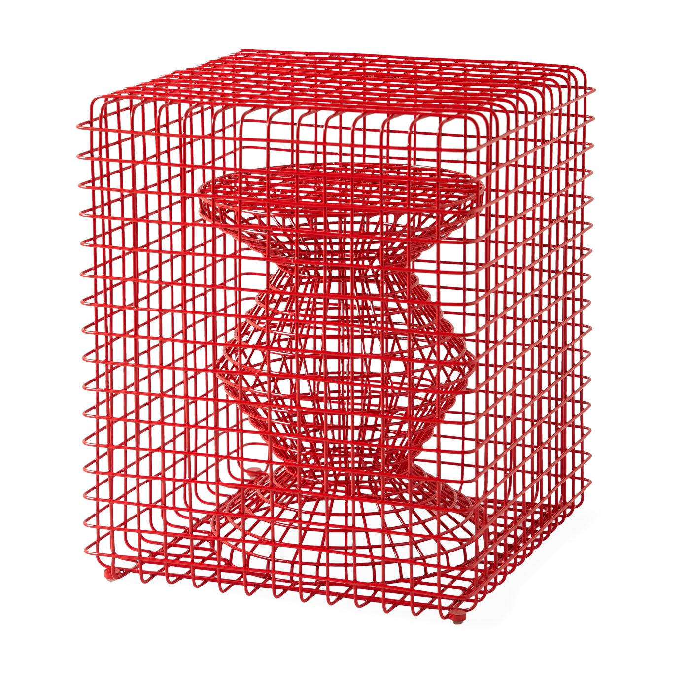 Red metal stool corail Zig zag - Pols potten
