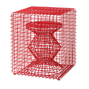 Sgabello in metallo rosso corail Zig zag - Pols potten