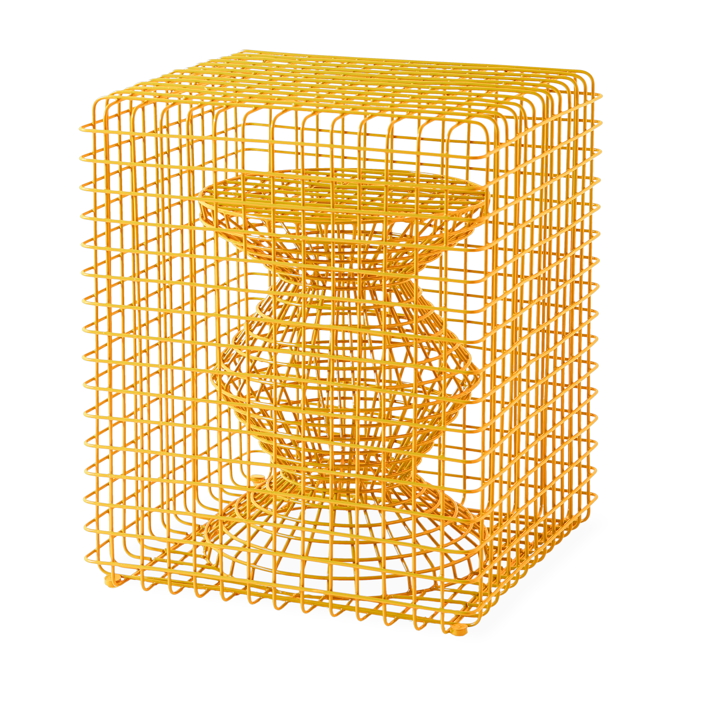 Taburete de metal amarillo Zig zag - Pols potten