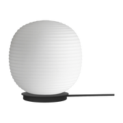 Lampe de table en verre opal blanc et base noir 30cm Lantern - New Works
