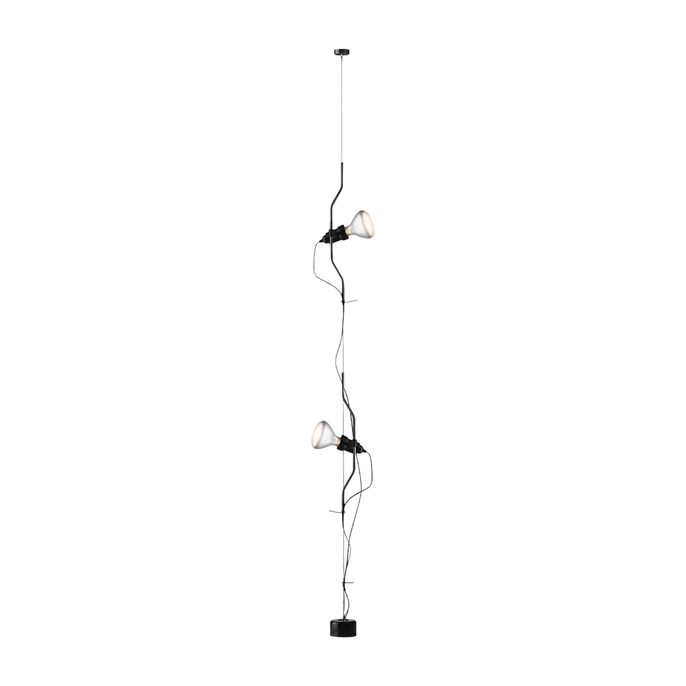 Floor lamp design black 2 bulbs Parentesi dimmer - Flos
