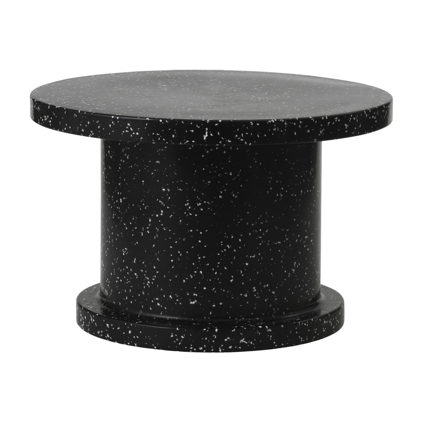 Table basse ronde en plastique recyclé noir 75x48cm Bit - Normann Copenhagen
