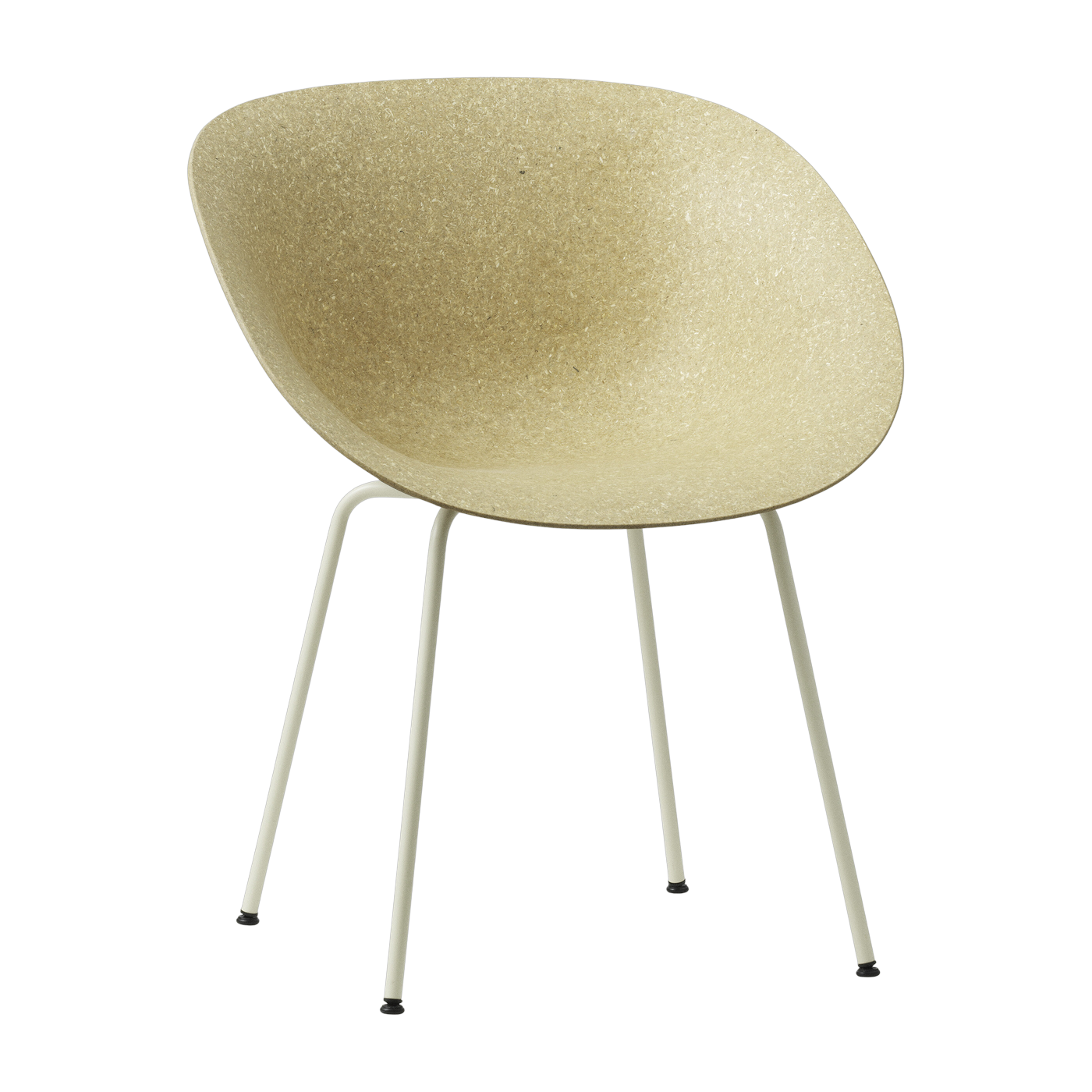 Silla con reposabrazos de cáñamo reciclable en acero crema Mat - Normann Copenhagen