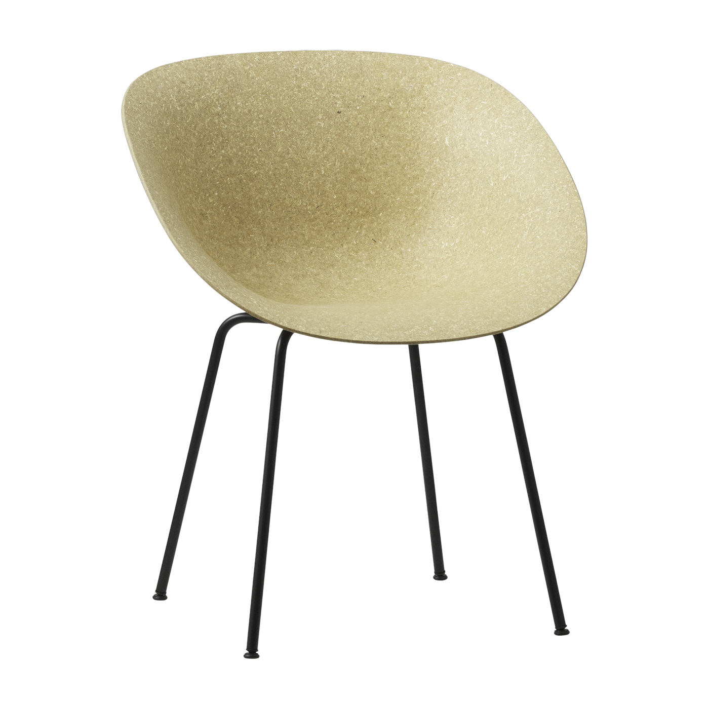 Silla con reposabrazos de cáñamo reciclable en acero negro Mat - Normann Copenhagen