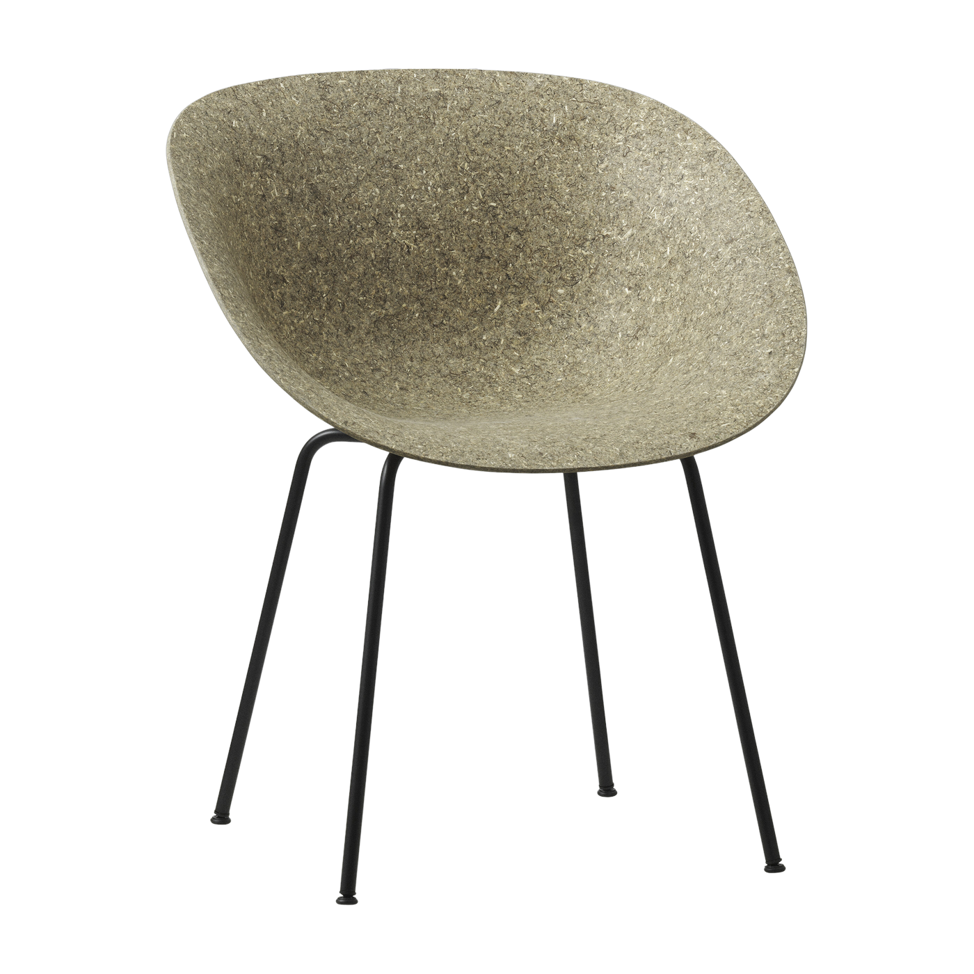 Silla con reposabrazos de algas reciclables en acero negro Mat - Normann Copenhagen